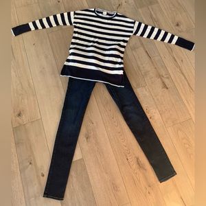 Stripped Top w/ Hollister Jeans